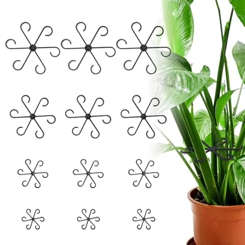YVCVQKUC 12er-Pack Pflanzenstützen, 4 Größen Pflanzenstammstützen, Pflanzenstützen Staudenstützen, rankhilfe, pflanzenstützen für zimmerpflanzen, Monstera-Stützen, für Gartenstützringe, Stützklammern