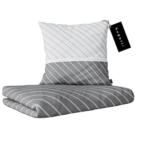 bugatti Bettwäsche 155 x 220 cm in grau von Bugatti