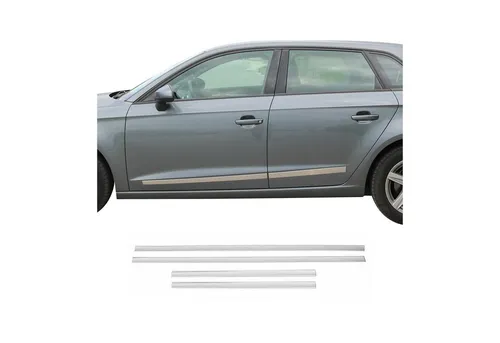 OMAC Zierleisten-Aufkleber für Skoda Octavia Combi 2013-2019, 4tlg. Chrom - Hochwertige Zierleisten aus rostfreiem Edelstahl für Ihr Fahrzeug. Schützen Sie die Originalteile vor Kratzern und verleihen Sie Ihrem Auto einen stilvollen Look. Einfache Montage ohne Bohren, ideal für den täglichen Einsatz.