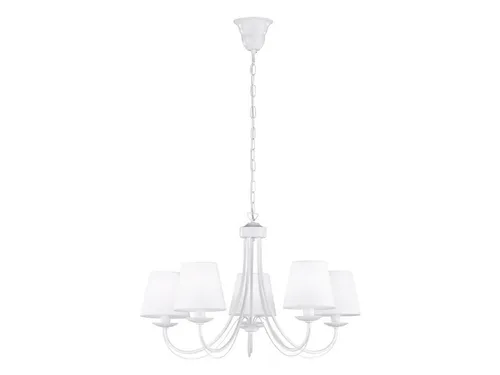 TRIO Leuchten LED Kronleuchter - Vintage Hängelampe mit Stoffschirmen, Ø 70cm - Stilvolle Pendelleuchte mit fünf dimmbaren LEDs, ideal für Wohnzimmer oder Flur. Verleiht jedem Raum ein elegantes Ambiente und ermöglicht individuelle Lichtstimmungen.