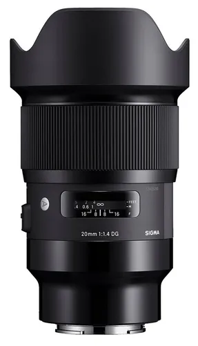 Sigma 1,4 / 20 mm DG HSM ART Objektiv für SONY E-Mount - Weitwinkelobjektiv der Sigma Art Serie mit einer maximalen Blende von f/1,4 für beeindruckende Bildqualität und kreative Möglichkeiten, ideal für Fotografen und Videografen.