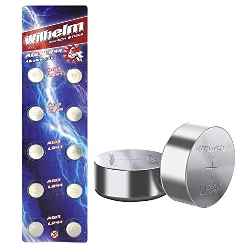 X Wilhelm AG13/147/LR44/SR44W/357/LR1154/V13GA Qualitätsbatterien 1,5 V Alkaline Blister 10