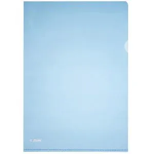 Herlitz Sichthüllen 50009107, A4, genarbt, 0,19mm, aus PP, blau, Pyramidenprägung, 10 Stück