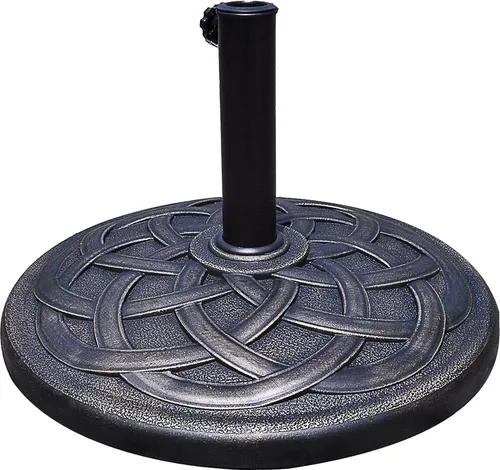 GOPLUS Sonnenschirmständer, Gartenschirmständer mit Edelstahlrohr, Sonnenschirmfuß mit Muster, für Rohre mit Durchmesser 38/48 mm