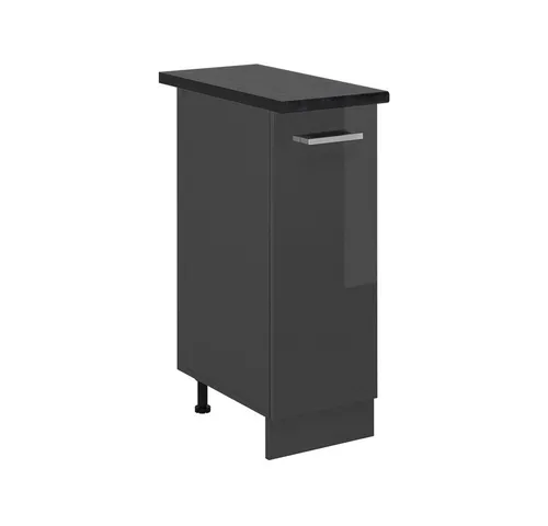 Vicco Apothekerschrank R-Line, Anthrazit Hochglanz - Apothekerschrank mit Arbeitsplatte, bietet optimalen Stauraum und Organisation für Ihre Küche. Höhenverstellbare Füße für perfekte Anpassung und modulare Erweiterungsmöglichkeiten.