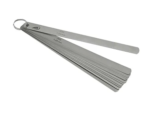 HELIOS-PREISSER Fühlerlehren 20 Blatt, 300 x 13 mm - Maßstäbe mit einem Messbereich von 0,05 - 1 mm, ideal für präzise Messungen in der Metallbearbeitung.