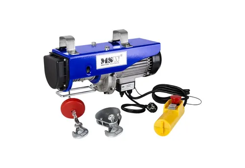 MSW Seilwinde PROLIFTOR 800 - 800 kg Motorwinde 230V - Seilwinden - Zugkraft bis 800 kg, ideal für Werkstatt und Lager mit automatischer Bremsfunktion und robustem, pulverbeschichtetem Gehäuse.