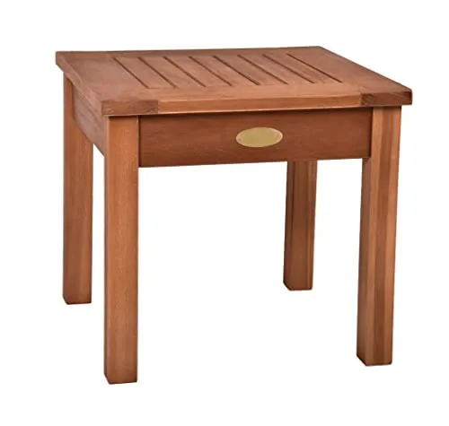 Spetebo Eukalyptus Beistelltisch 40 cm - Teak Look - Beistelltisch aus massivem Eukalyptus Holz im eleganten Teak Look, ideal für Balkon und Garten. Witterungsbeständig durch geölte Oberfläche und nachhaltig aus FSC-zertifiziertem Holz.
