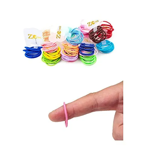 ZCOINS Stretchable Haargummi für Kinder Mädchen Frauen Pferdeschwanz Halter für Arbeit Sport Gummiband (2.5cm 100pcs-Multicolor)
