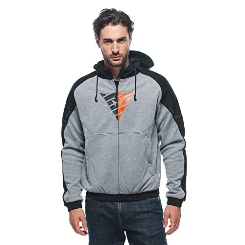 Dainese Daemon X Safety Hoodie, Motorrad Fleecejacke mit Protektoren - Schutzjacke für Motorradfahrer, ausgestattet mit Schulter- und Ellbogenprotektoren sowie Bluetooth-Halterung, ideal für Sicherheit und Komfort auf der Straße.