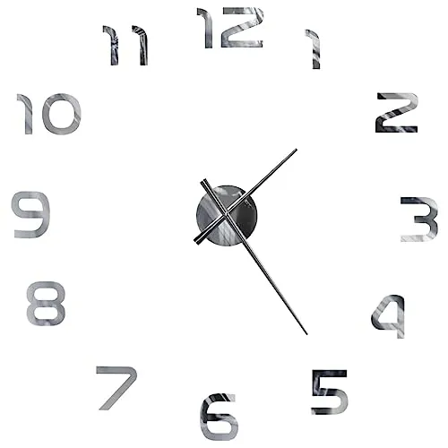 vidaXL 3D-Wanduhr Modernes Design 100 cm XXL in Hochglanz-Silber - Die beeindruckende 3D-Wanduhr mit einem Durchmesser von 100 cm setzt stilvolle Akzente in jedem Raum. Einfach zu montieren, bietet sie ein elegantes Design und wertet Ihre Einrichtung auf.