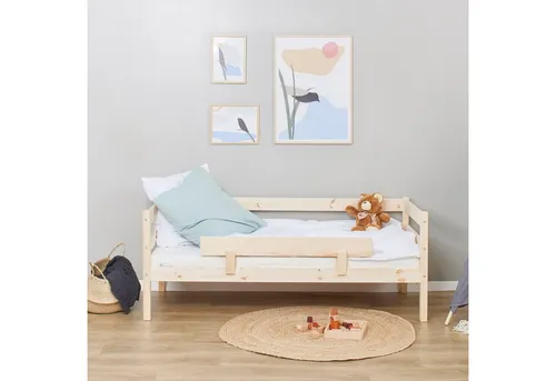 HOPPEKIDS ECO Comfort Einzelbett aus Kiefer Massivholz, beige - Das ECO Comfort Kinderbett von HOPPEKIDS bietet sicheren Schlafkomfort aus massivem Kiefernholz. Mit stabiler Bauweise und praktischen Rollrost für optimale Unterstützung.