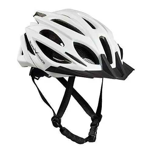 Black Crevice Fahrradhelm für Erwachsene - Atmungsaktiver MTB-Helm, Größenverstellbar (weiß, M/L) - Fahrradhelme mit optimaler Anpassung durch verstellbares Kinnband und zahlreiche Belüftungsöffnungen für besten Tragekomfort - ideal für sicheres Fahren.