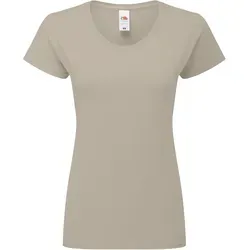 Fruit of the Loom LADIES RINGSPUN PREMIUM T - Damen T-Shirt aus 100% gekämmte, ringgesponnene Baumwolle, desert sand, XL