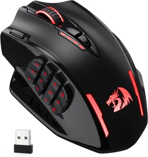 Redragon M913 Impact Elite Gaming Maus - Kabellose und verkabelte Gaming Maus mit 16000 DPI, 20 programmierbaren Tasten und bis zu 80 Stunden Akkulaufzeit - perfekt für eSports und intensives Gaming.