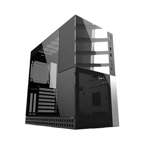 Geometric Future M4 Caliburn Mid/Mini Tower, E-ATX/ATX Gaming-Gehäuse, vertikales Lufttunnel-Design, Typ C, vertikale GPU-Halterung, GEO-M4-CAL