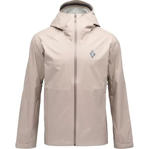 Black Diamond Fineline Stretch Shell Jacke Beige L - Regenjacke für Männer, bietet wasserdichten, atmungsaktiven Schutz und ist ideal für wechselhaftes Wetter mit kletterhelmkompatibler Kapuze und verstellbaren Bündchen.