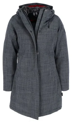 ELKLINE Damen Wintermantel Apres Ski 2019052, greymelange, Größe 34 - Funktionsjacke für Damen, wasserdicht und winddicht, ideal für Outdoor-Aktivitäten mit tailliertem Schnitt und warmem Kunstfellfutter.