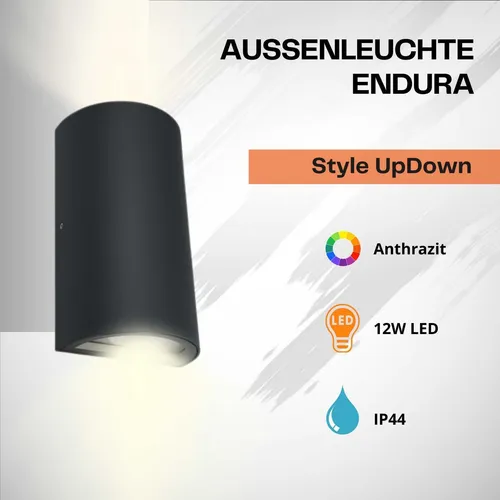 LEDVANCE LED Wand- und Deckenleuchte für Außenanwendungen - Energieeffiziente Außenleuchte in Dunkelgrau mit warmweißem Licht (3000 K) und einer Lebensdauer von 30.000 Stunden, ideal für Garten und Eingangsbereich.