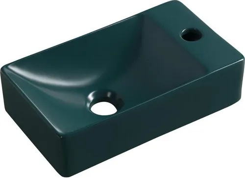 Sapho Keramik-Waschtisch 38x22 cm mit Armaturöffnung in grün von Hak