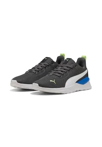 Puma Anzarun Lite Jr Dusky Gray-White-Fizzy Light EU 36 - Sneaker für Kids, extrem leicht und bequem mit atmungsaktivem Mesh-Obermaterial und dämpfender EVA-Zwischensohle für optimalen Laufkomfort.