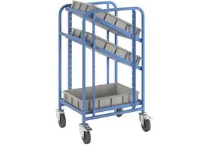 eurokraft pro Eurokasten-Etagenwagen, mit 3 Kästen, LxBxH 485 x 620 x 1100 mm