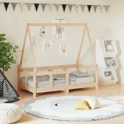 vidaXL Kinderbett 70x140 cm aus massivem Kiefernholz - Robustes Kinderbett in Hausform, ideal für Kinder von 18 Monaten bis 4 Jahren. Die stabile Konstruktion aus massivem Kiefernholz sorgt für Sicherheit und Komfort.