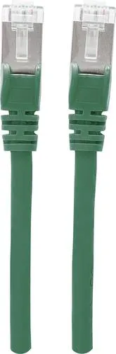 Intellinet 740654 RJ45 Patchkabel CAT 6a S/FTP 0.50m Grün Folienschirm, Geflechtschirm, Geschirmt, Halogenfrei 1St.