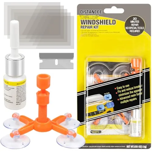 Produktbild DISTANCEE Steinschlag Reparaturset Windschutzscheibe, Universelles Windschutzscheibe Reparaturset, Auto Glas Reparatur Set Zur Reparatur Langer Rissen, Löchern, Rissen,Spinnennetzen und Sternförmigen