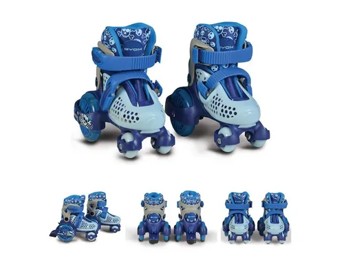 Byox Beetle Rollschuhe Größe XS 26-29, blau - Rollschuhe mit PU-Rollen und ABEC-5 Lagern für optimale Geschwindigkeit und Komfort. Ideal für Kinder ab 3 Jahren, sicher und robust mit Stopper hinten.