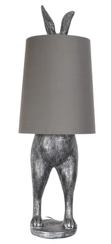 Hasenlampe Tischlampe Hase Alice im Wunderland Silber Tischleuchte Hasenfigur