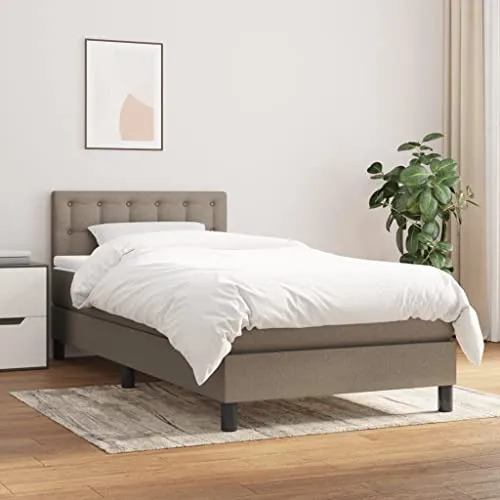 vidaXL Boxspringbett mit Matratze 100x200cm - Betten mit atmungsaktivem, strapazierfähigem Stoff und höhenverstellbarem Kopfteil für optimalen Komfort. Die hochwertige Taschenfederkernmatratze sorgt für erholsame Nächte.