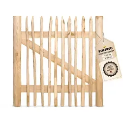 STILTREU® Edelkastanie Staketenzaun-Tor 100 cm von STILTREU