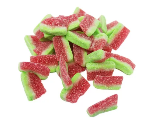 Fruchtgummi Bären & Co. Süßigkeit, Fruchtgummi Wassermelonenstücke sauer gezuckert und Halal 300g