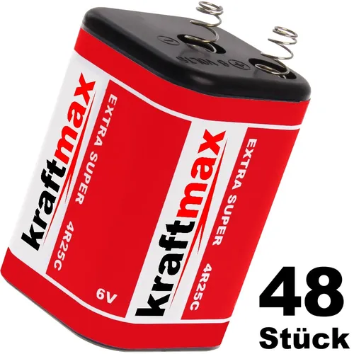 48x Kraftmax / XCell 4R25 6V-Block Batterie SET - 6 Volt / 9500 mAH