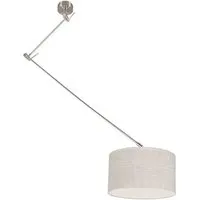 Qazqa Pendelleuchte Blitz - Beige, Modern, 1-flammig - Hängeleuchte aus Stahl mit verstellbarer Höhe, ideal für stilvolle Innenräume. QAZQA verbindet einzigartiges Design mit erschwinglichen Preisen.