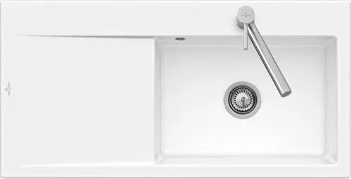 Villeroy & Boch Subway Style 60 Chromit Keramikspüle - Elegante Keramikspüle mit Excenterbetätigung, ideal für moderne Küchen. Maße: 100 x 51 cm, passend für Unterschränke ab 60 cm.