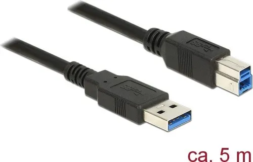 USB Kabel Delock USB3.0 A -> B St/St 5.00m schwarz