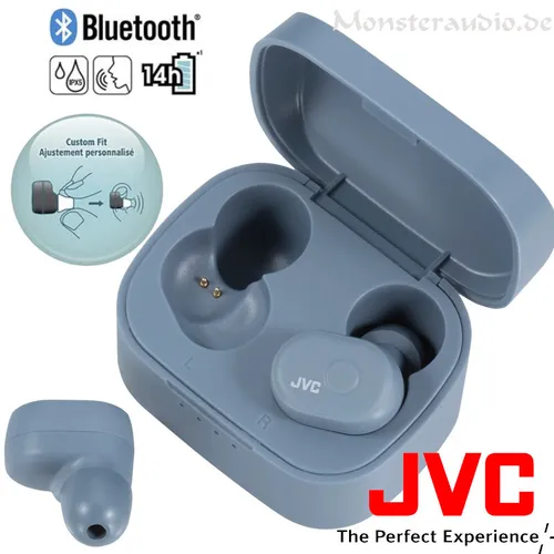 JVC HA-A10T In-Ear Kopfhörer - Kabellose Bluetooth Kopfhörer in grau mit Ladebox, ideal für Sport und unterwegs. Genießen Sie Freiheit ohne Kabel und hervorragenden Tragekomfort!