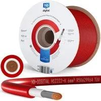 HB-DIGITAL Solarkabel 6mm² - TÜV Rheinland zertifiziert - Hochwertiges Solarkabel H1Z2Z2-K mit 6mm² Querschnitt, UV-beständig und für extreme Temperaturen geeignet. Ideal für den Einsatz in Photovoltaikanlagen.