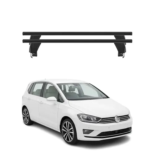 OMAC Dachträger Menabo Grundträger für VW Golf Sport Van 2014-2019 - Dachgepäckträger aus hochwertigem Aluminium, leicht und abnehmbar. Ideal für Reisen, wasserdicht und windbeständig, perfekt für diverse Dachzubehörteile.