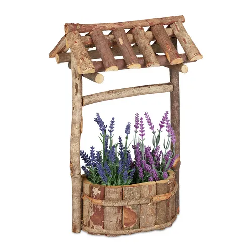 Holzbrunnen garten Zierbrunnen Deko-Brunnen Gartenbrunnen oval rustikal 1,1 kg