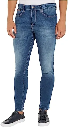 Tommy Jeans Herren Jeans Hose Austin Slim Tapered Stretch, Blau (Wilson Mid Blue Stretch), 33W/30L