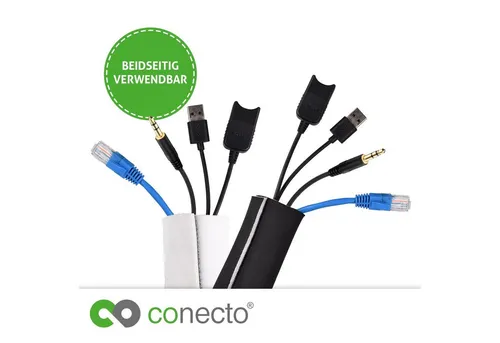 conecto Geflechtschlauch conecto Neopren Kabelschlauch mit Klettverschluss universell Kabelkana