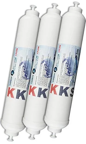 3er Pack Wasserfilter für Side by Side Kühlschrank Samsung LG AEG Haier usw Externer Kühlschrankfilter mit integriertem 1/4