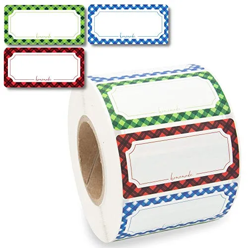 Etiketten Selbstklebend 1000 Stück, Klebe-Etiketten zum Beschriften von Einmach-Gläsern, Aufkleber Marmeladenglas Beschriftbar, Gewürzetiketten 60x30mm „Homemade“