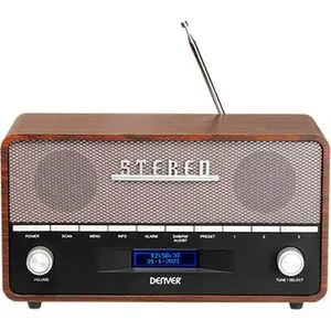 Denver DAB-36 DAB+ Digital Retro Radio mit Bluetooth - Langlebiges Design und erstklassiger Klang für Musikliebhaber