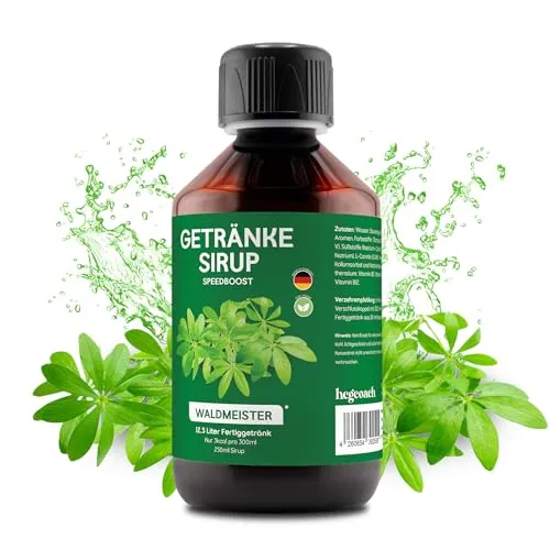 hCGC Immunsystem Sirup - SpeedBoost 250ml, Vegan - Zuckerfreies Getränkekonzentrat für 12,5L Fertiggetränk - Fruchtsirup Immunsystem Booster mit Vitaminen & L-Carnitin | Waldmeister