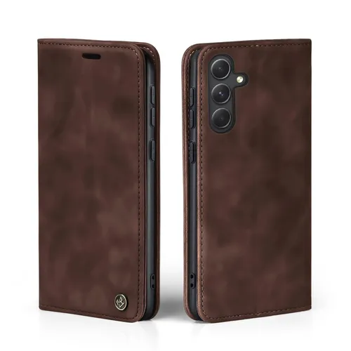 Hülle für Samsung Galaxy A55 5G Handytasche Klapphülle Handyhülle Dunkelbraun