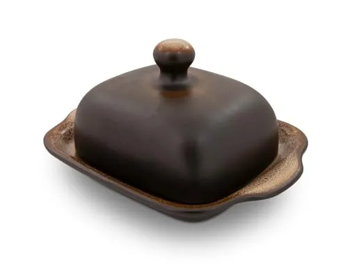 Bunzlauer Keramik Butterdose eckig für 250g - Hochwertige Butterdose aus Bunzlauer Keramik, temperaturausgleichend für stets streichzarte Butter. Ideal für den Frühstückstisch und spülmaschinengeeignet.